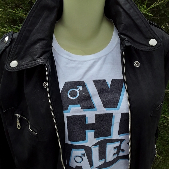 Biker Jacket Genuine Leather Size M - Picture 3 of 8